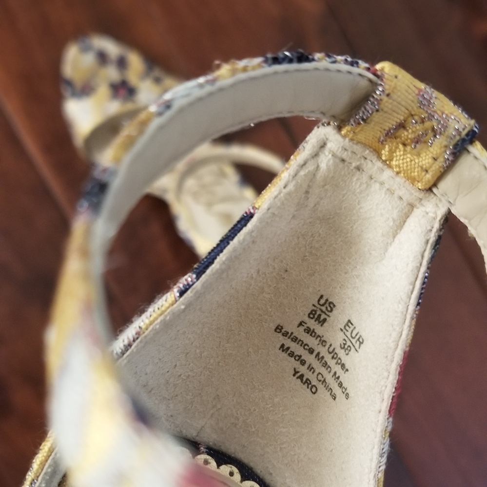 Sam Edelman Yellow and Blue Floral Sandals - Picture 8 of 9